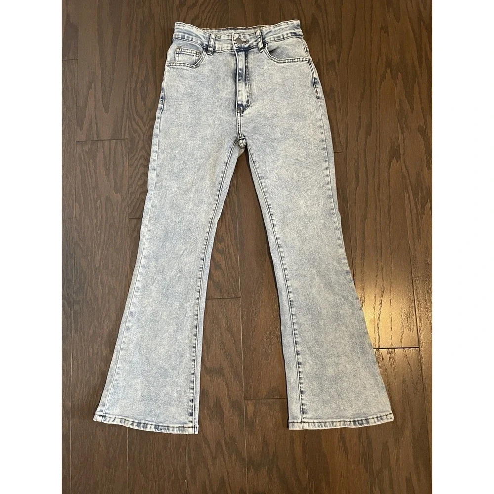 SHEIN‎ Teen Embroidered Pink Now Jeans Size 13y Light Wash 26
